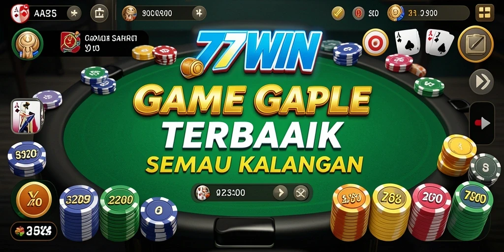 Screenshot gameplay Gaple di 77WIN yang seru dan interaktif.