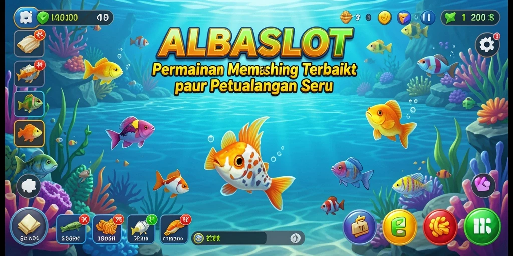 Tampilan gameplay ALBASLOT saat menangkap ikan di laut.