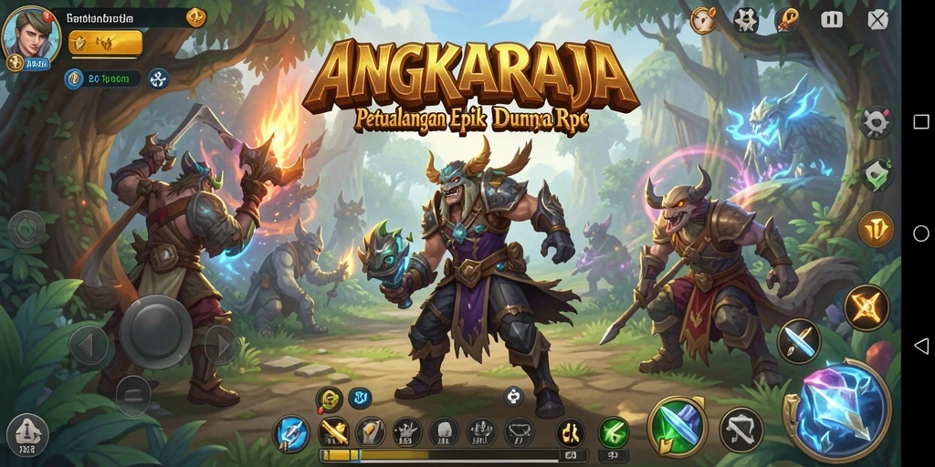 Tampilan gameplay menarik dari ANGKARAJA dalam dunia RPG yang luas.