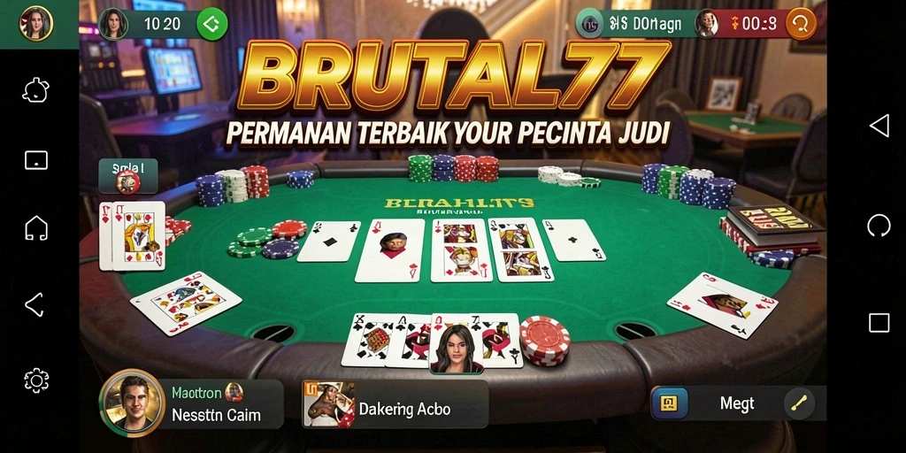Tampilan gameplay seru di BRUTAL77 saat bermain Poker.