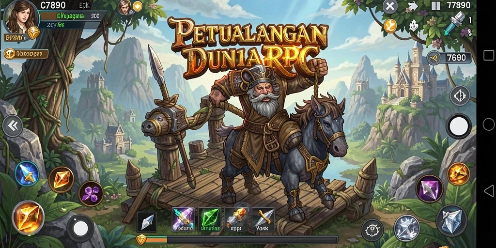 Tangkapan layar gameplay C7890 menampilkan karakter beraksi dalam quest RPG yang menegangkan.