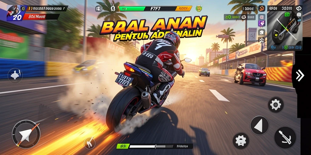 Gameplay F7F7 yang menegangkan di trek balapan.