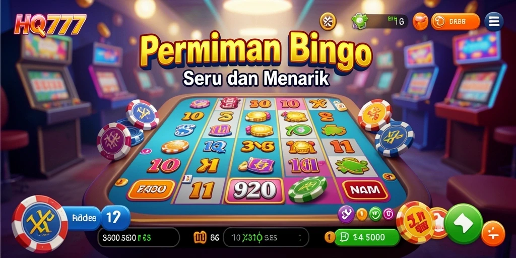 Tampilan gameplay Bingo HQ777 yang seru dan interaktif.