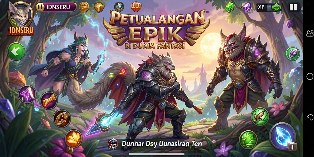 Tampilan gameplay menarik dari IDNSERU dalam dunia RPG yang mendebarkan.