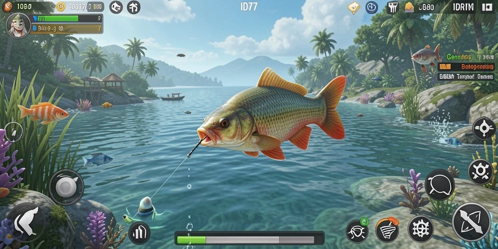Screenshot utama IDR77 menampilkan aksi memancing yang seru dan menantang.