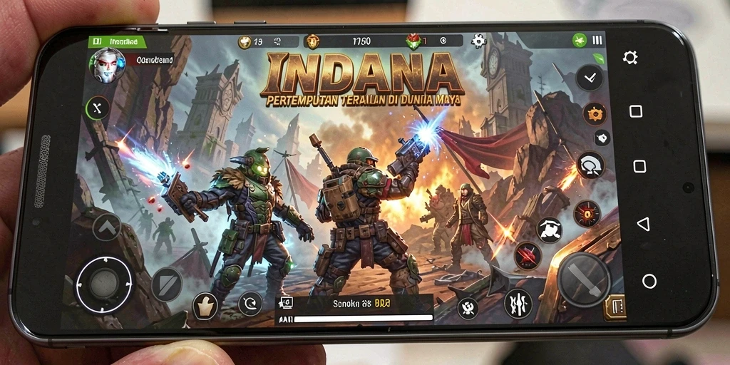 Screenshot gameplay seru INDAAA dalam pertempuran Battle Royale.