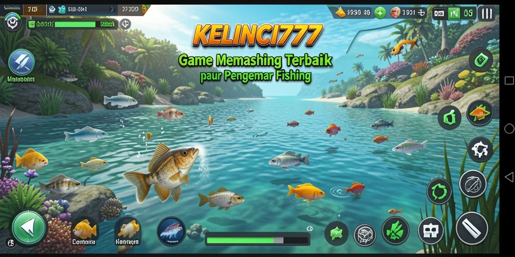 Gameplay KELINCI777 yang seru saat memancing ikan di lokasi indah.