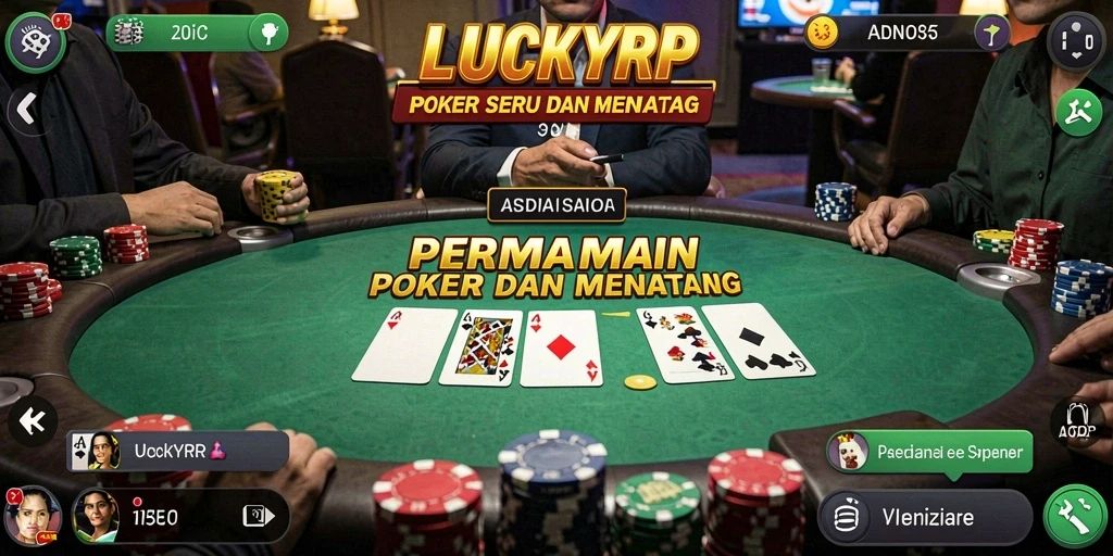 Screenshot gameplay Poker di LUCKYRP yang mendebarkan.