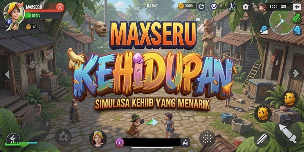 Tangkapan layar MAXSERU menampilkan gameplay simulasi yang mendalam dan interaktif.