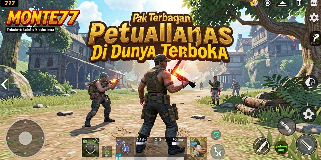 Tampilan gameplay MONTE77 yang memukau di dunia terbuka.