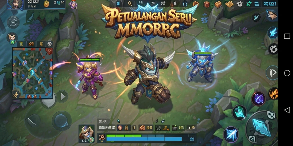 Tampilan gameplay menakjubkan dari QQ1221 dalam suasana MMORPG.