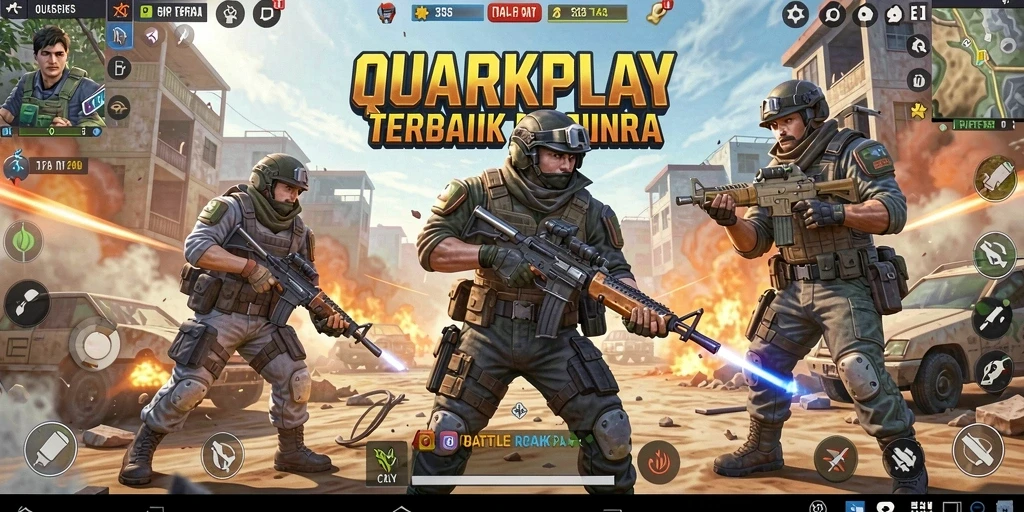 Gameplay seru QUARKPLAY dalam pertempuran Battle Royale.