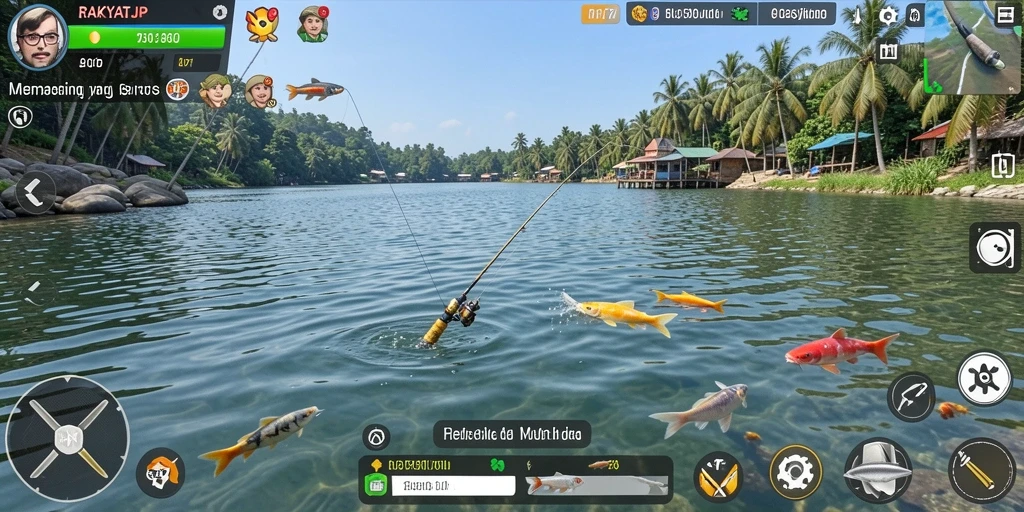 Screenshot utama RAKYATJP menunjukkan suasana memancing yang menenangkan.
