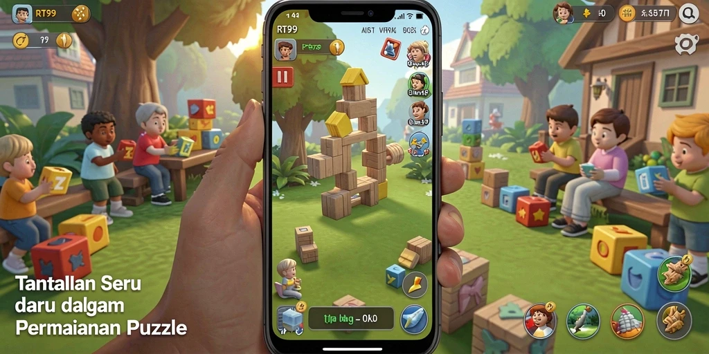 Tampilan gameplay menantang di game Puzzle RT99.