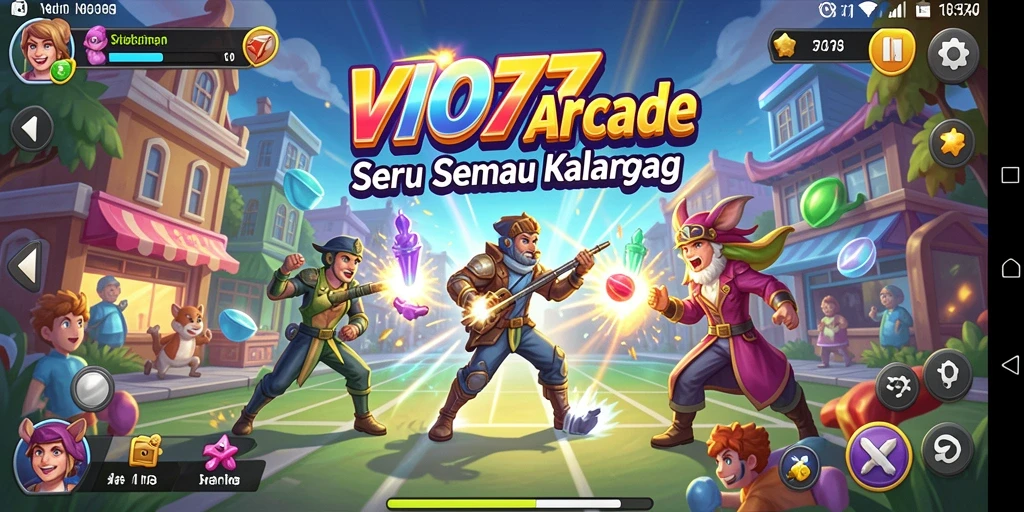 Tangkapan layar gameplay <strong>VIO77</strong> yang menampilkan aksi seru dalam level Arcade.